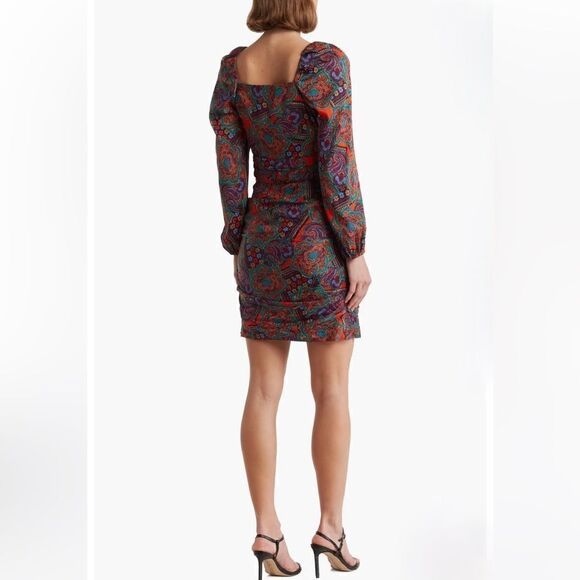 NWT Veronica Beard Bellino Paisley Long Sleeve Silk Blend Dress - Picture 5 of 10